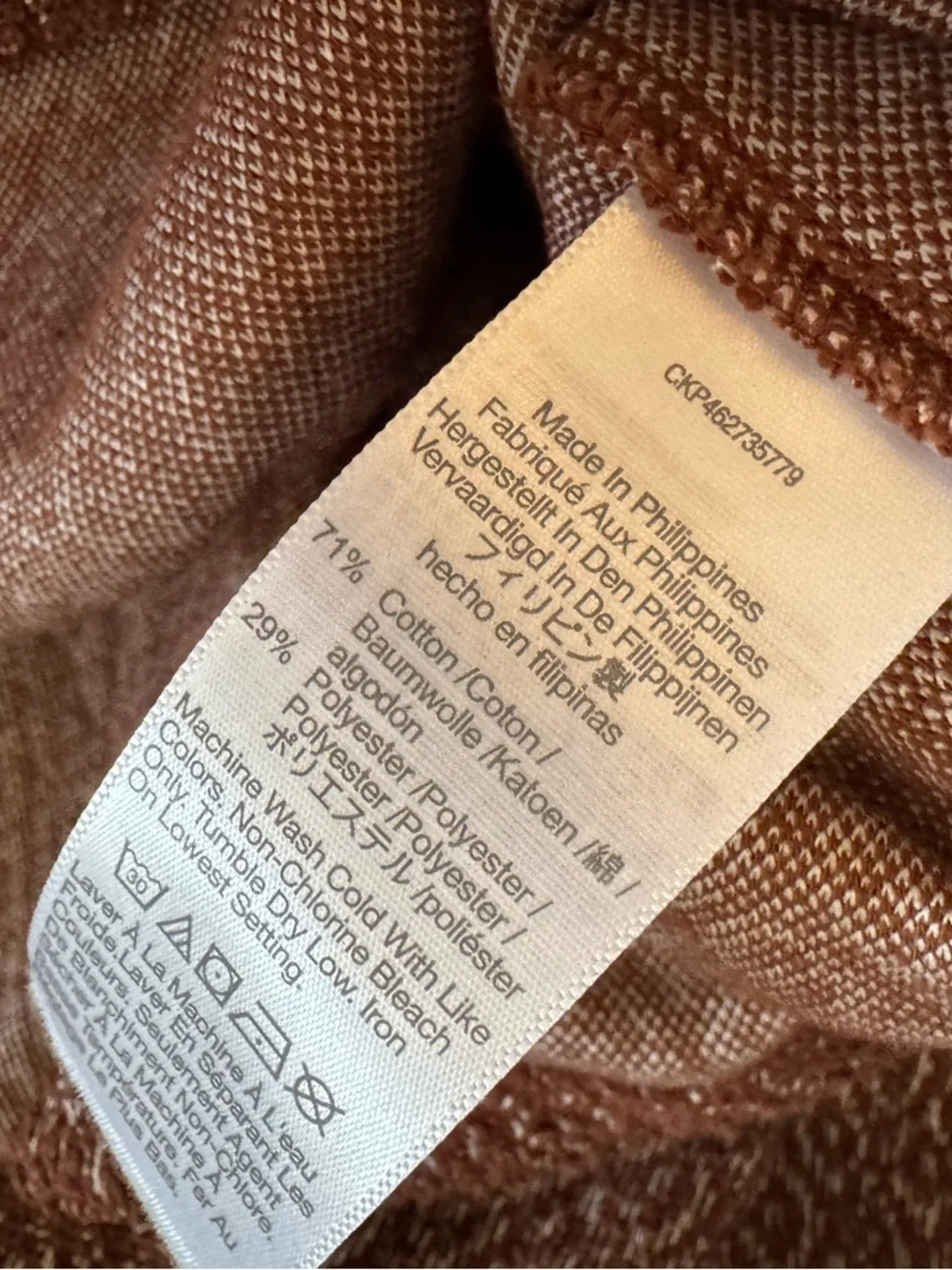 Madewell Rust Diamond Print Square-Neck Blouse